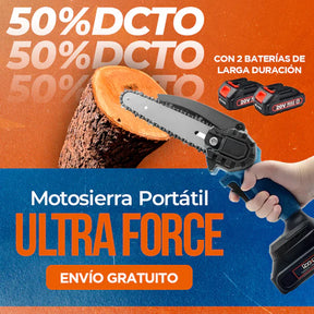 Motosierra Portátil UltraForce + 2 Baterías Recargables