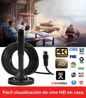 Antena de Televisión Digital Interna HD 4K