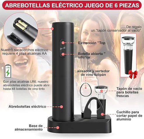 SACACORCHOS ELÉCTRICO PORTÁTIL PARA VINOS